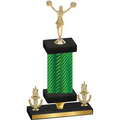 Premium Single Green Carbon Fiber Victory Cheerleading Trophy