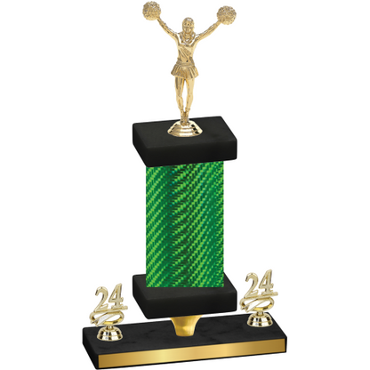Premium Single Green Carbon Fiber Year Cheerleading Trophy