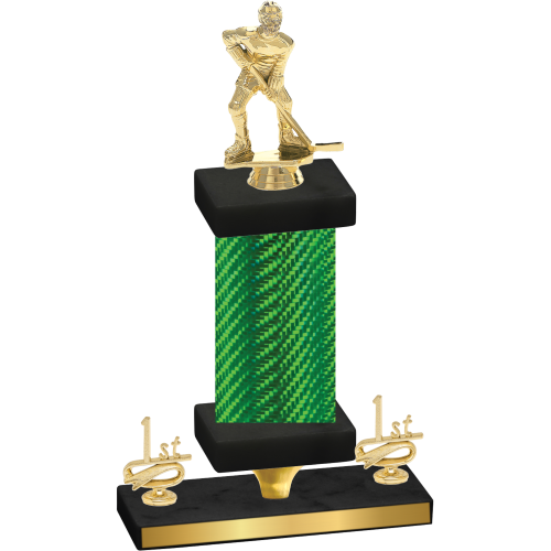 Premium Single Green Carbon Fiber First Place Hockey Trophy