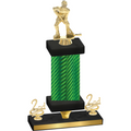 Premium Single Green Carbon Fiber Second Place Hockey Trophy