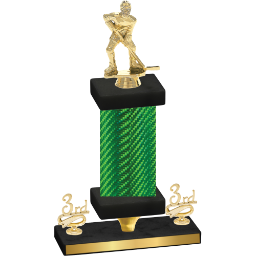 Premium Single Green Carbon Fiber Third Place Hockey Trophy