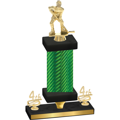 Premium Single Green Carbon Fiber Fourth Place Hockey Trophy