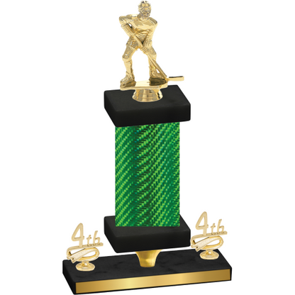 Premium Single Green Carbon Fiber Fourth Place Hockey Trophy