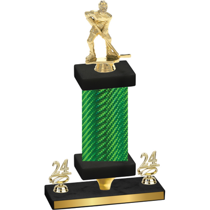 Premium Single Green Carbon Fiber Year Hockey Trophy