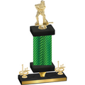 Premium Single Green Carbon Fiber First Place Hockey Trophy