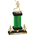 Premium Single Green Carbon Fiber Victory Lacrosse Trophy