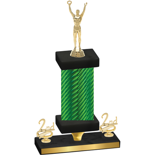 Premium Single Green Carbon Fiber Second Place Victory Trophy