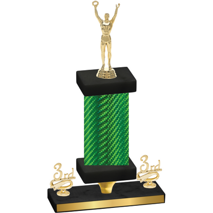 Premium Single Green Carbon Fiber Third Place Victory Trophy