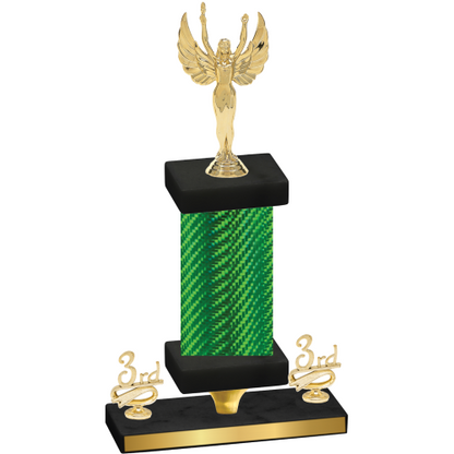 Premium Single Green Carbon Fiber Third Place Victory Trophy