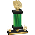 Premium Single Green Carbon Fiber First Place Basketball Trophy