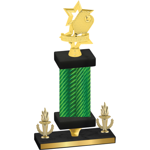 Premium Single Green Carbon Fiber Victory Pickleball Trophy