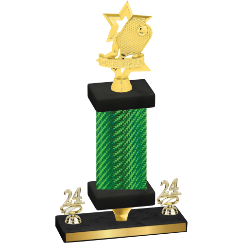 Premium Single Green Carbon Fiber Year Pickleball Trophy