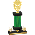 Premium Single Green Carbon Fiber First Place Pickleball Trophy