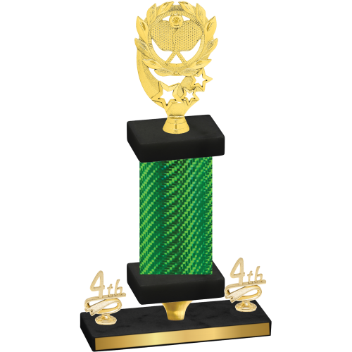Premium Single Green Carbon Fiber Fourth Place Pickleball Trophy