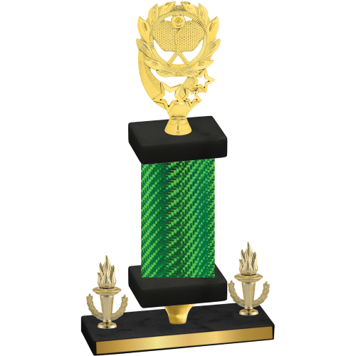 Premium Single Green Carbon Fiber Victory Pickleball Trophy