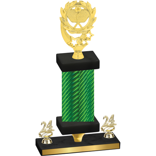 Premium Single Green Carbon Fiber Year Pickleball Trophy