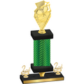 Premium Single Green Carbon Fiber Second Place Pickleball Trophy