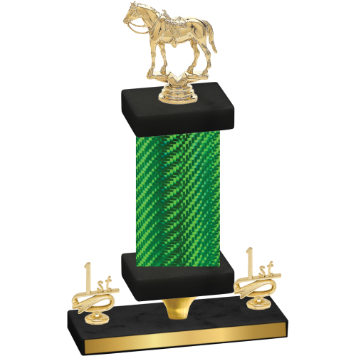 Premium Single Green Carbon Fiber First Place Horses Trophy