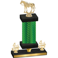 Premium Single Green Carbon Fiber Fourth Place Horses Trophy