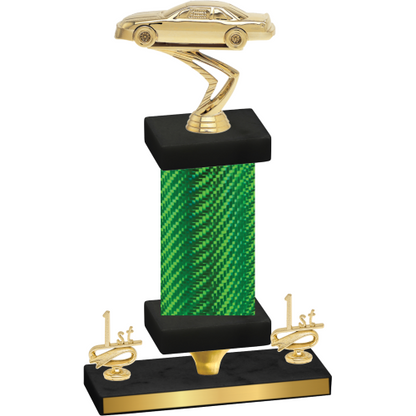 Premium Single Green Carbon Fiber First Place Cars Trophy
