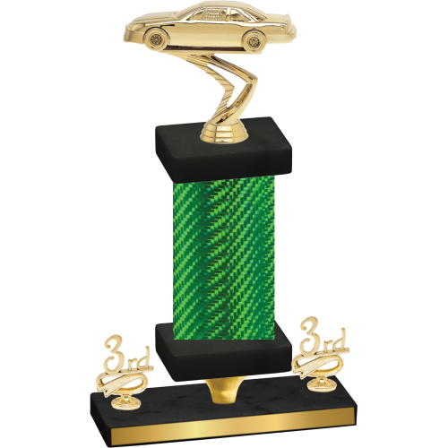 Premium Single Green Carbon Fiber Third Place Cars Trophy