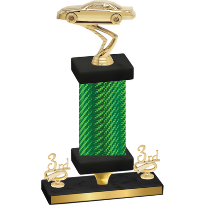 Premium Single Green Carbon Fiber Third Place Cars Trophy