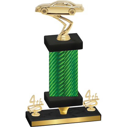 Premium Single Green Carbon Fiber Fourth Place Cars Trophy