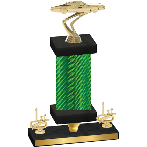 Premium Single Green Carbon Fiber First Place Cars Trophy