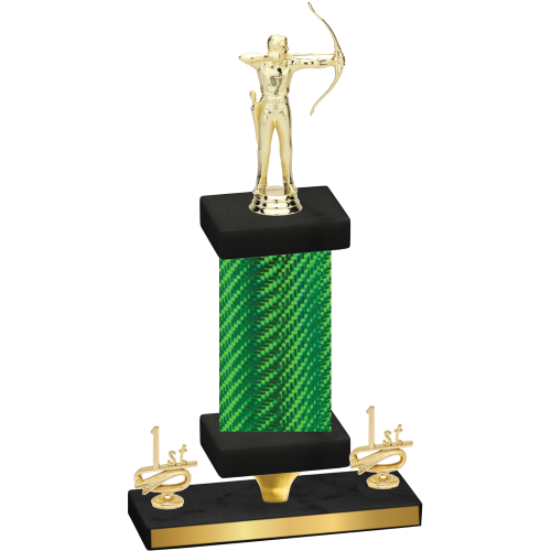 Premium Single Green Carbon Fiber First Place Archery Trophy