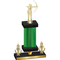 Premium Single Green Carbon Fiber Victory Archery Trophy