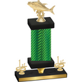 Premium Single Green Carbon Fiber First Place Fishing Trophy