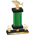 Premium Single Green Carbon Fiber Second Place Fishing Trophy