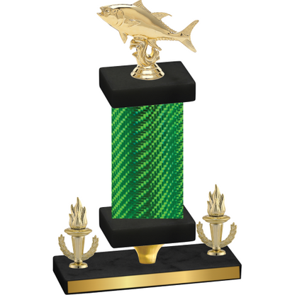 Premium Single Green Carbon Fiber Victory Fishing Trophy