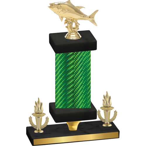 Premium Single Green Carbon Fiber Victory Fishing Trophy