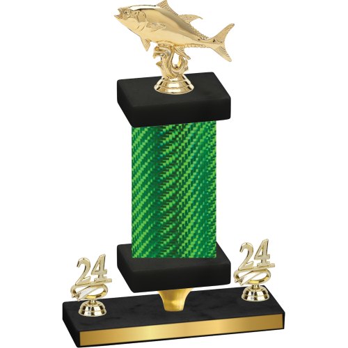 Premium Single Green Carbon Fiber Year Fishing Trophy