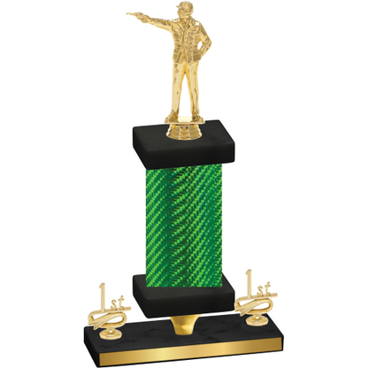 Premium Single Green Carbon Fiber First Place Shooter Trophy