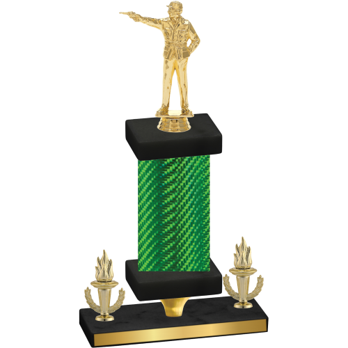 Premium Single Green Carbon Fiber Victory Shooter Trophy