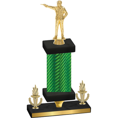 Premium Single Green Carbon Fiber Victory Shooter Trophy