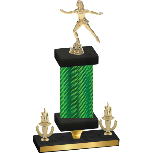 Premium Single Green Carbon Fiber Victory Skater Trophy