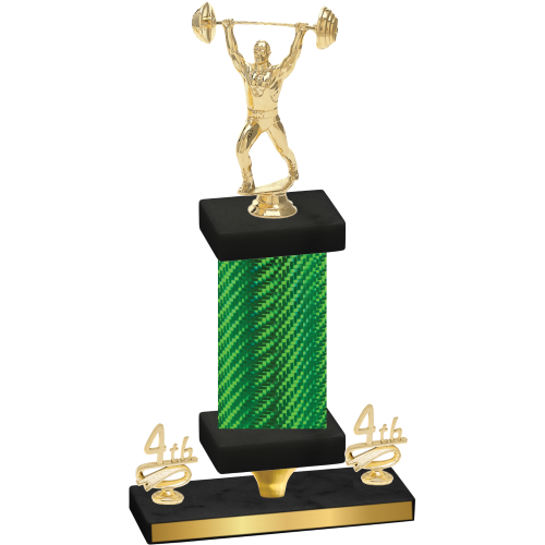 Premium Single Green Carbon Fiber Fourth Place Weights Trophy