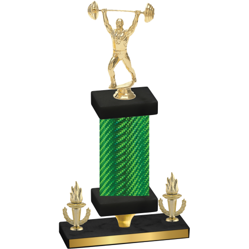 Premium Single Green Carbon Fiber Victory Weights Trophy