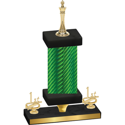 Premium Single Green Carbon Fiber First Place Chess Trophy