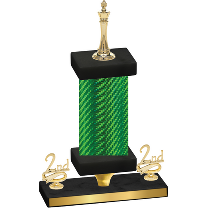 Premium Single Green Carbon Fiber Second Place Chess Trophy