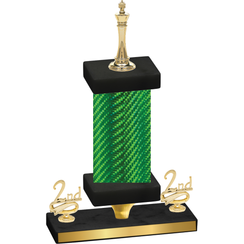 Premium Single Green Carbon Fiber Second Place Chess Trophy