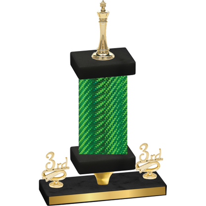 Premium Single Green Carbon Fiber Third Place Chess Trophy