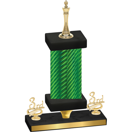 Premium Single Green Carbon Fiber Third Place Chess Trophy