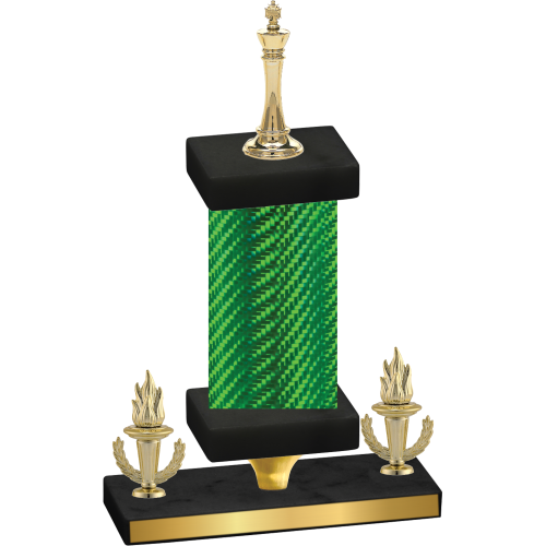 Premium Single Green Carbon Fiber Victory Chess Trophy