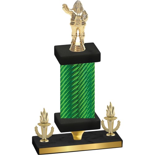 Premium Single Green Carbon Fiber Victory Holiday Trophy