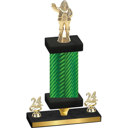 Premium Single Green Carbon Fiber Year Holiday Trophy