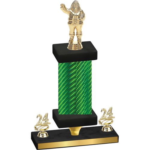 Premium Single Green Carbon Fiber Year Holiday Trophy